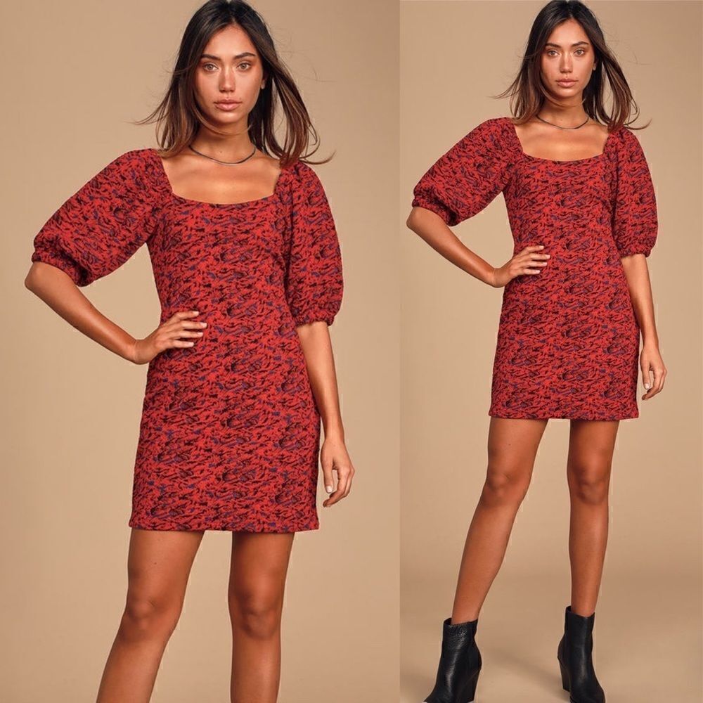 FREE PEOPLE Sunset  Multi Print Puff Sleeve